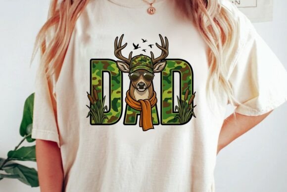 Camo Hunting Dad Deer Father's Day Design Assets