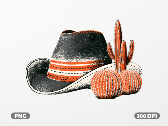 Capturing the Spirit of the West: The Western Cowboy Hat & Cacti Design