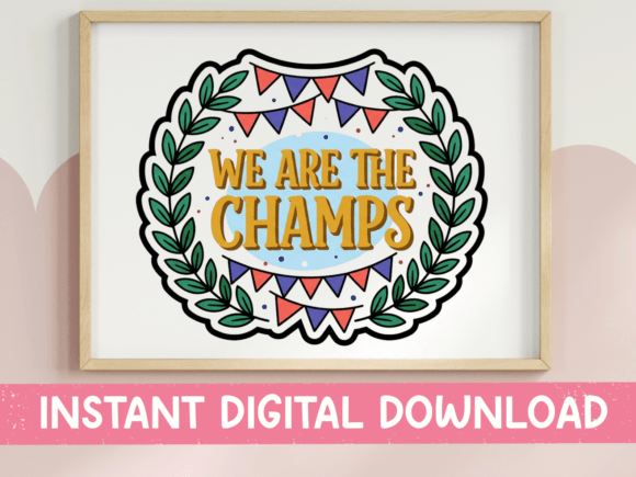 Celebrate Every Victory with the We Are the Champs Laurel Wreath Sticker