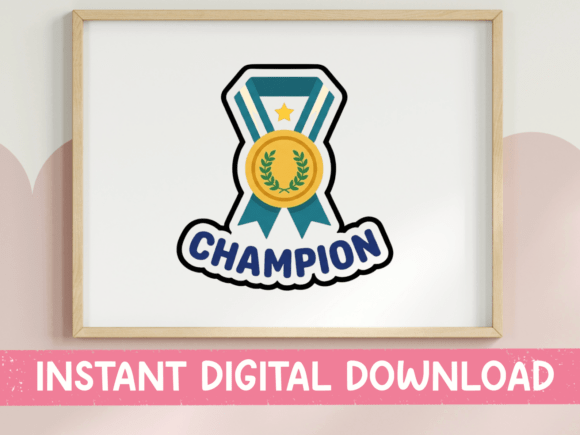 Champion Medal Ribbon Award Sticker: A Designer's Take on Instant Recognition