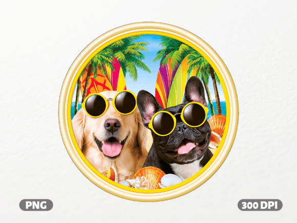Cool Dogs Beach Vacation PNG: A Sunny Graphic for Designers