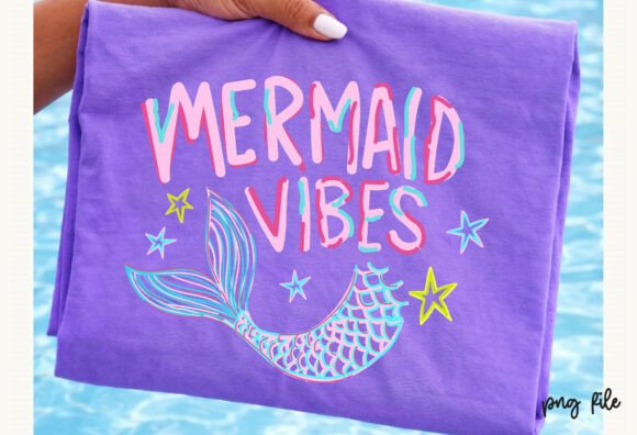 Cute Mermaid Vibes SVG Quote T-Shirt Des