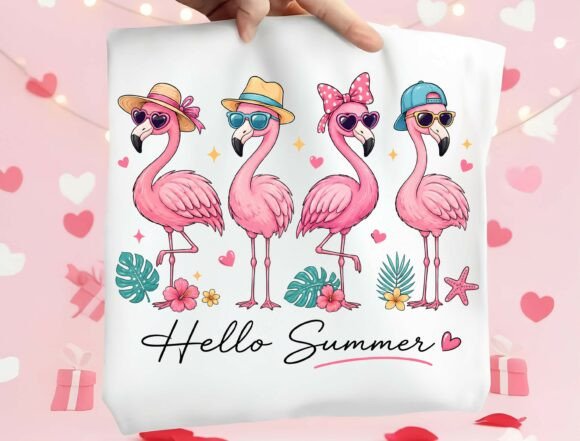 Embrace the Tropics with Hello Summer Flamingo PNG