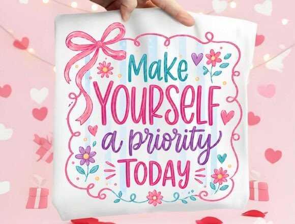 Embrace Wellness: The Make Yourself a Priority Today PNG Design