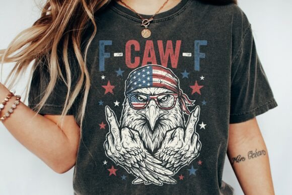 F-Caw-F Bald Eagle Patriotic Middle Fing: A Design Asset with Attitude