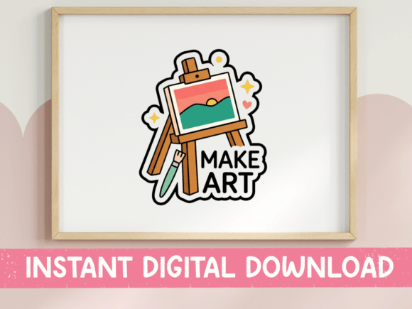 Make Art Easel Painter Sticker Design: A Creative Spark in SVG & PNG