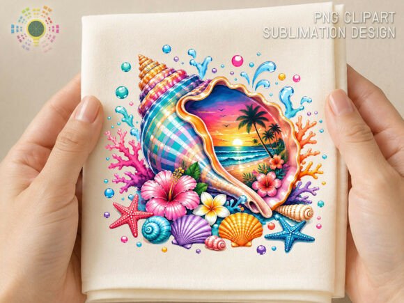 Summer Beach Seashell Tropical Ocean PNG for Creative Projects