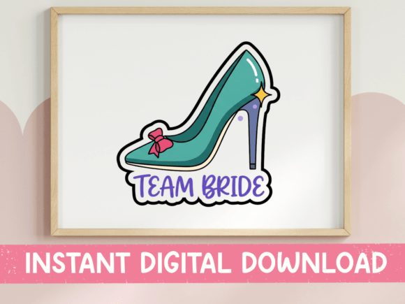 Team Bride Teal Heel Shoe Sticker: A Design Asset with Sassy Personality