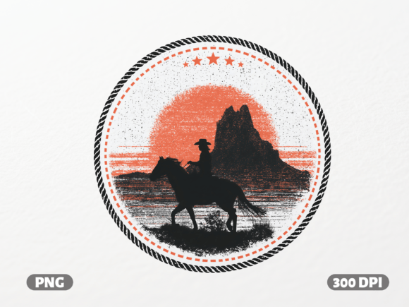 Western Cowboy Badge PNG: Ride into Your Next Design