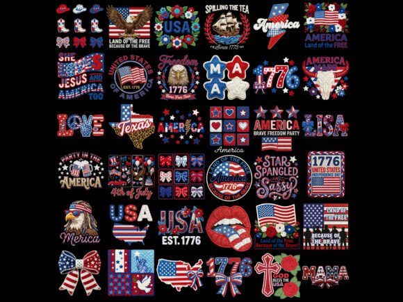 Your Ultimate 4th of July Bundle: Patriotic T-Shirt PNG Collection